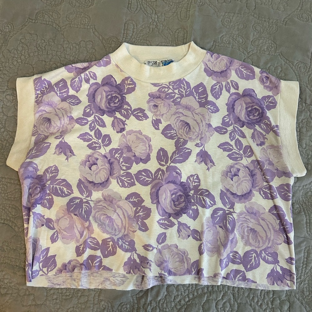 Vintage cropped floral Tank Top